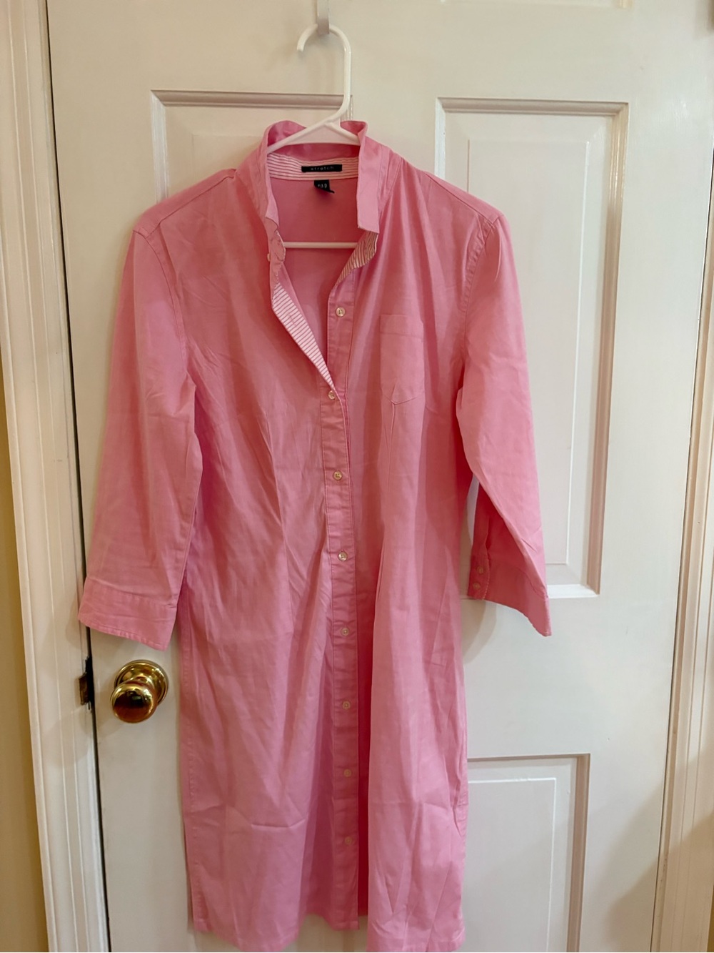 GAP Pink Long Button-Front Shirt dress